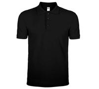 Mr. Gadgets Polo pour homme à manches courtes - Maillot de travail - T-shirt 100 % coton piqué - Couleur unie avec col et boutons, Noir , XL