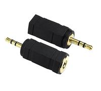 Mr.Gadget's Solutions Adaptateur audio stéréo mâle 2,5 mm vers femelle 3,5 mm, convertisseur jack plaqué or, noir