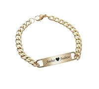 Mr.Gadget's Solutions Bracelets personnalisés pour homme, bracelet d'identification en acier inoxydable avec citation initiale gravée, bracelet d'identification en acier inoxydable livré avec boîte