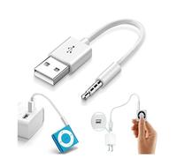 Mr. Gadget's Solutions Câble de charge et de synchronisation USB 12 cm pour iPod Shuffle 3e 4e génération 3 4 court et blanc