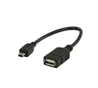 Mr.Gadget's Solutions Câble OTG Mini USB Mâle vers USB-A Femelle Noir 15cm Haute Vitesse USB 2.0 Compatible MP3 MP4 Tablettes GPS