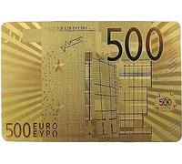 Mr. Gadget's Solutions Cartes à Jouer en Plastique plaqué Feuille d'or, Jeu de Poker étanche, Motif de 500 Euros, (Or)