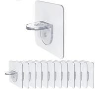 Mr.Gadget's Solutions Lot de 10 supports d'étagère auto-adhésifs en plastique durable en forme de L (70 x 70 mm) pour une organisation sans effort et un rangement peu encombrant