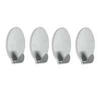 Mr. Gadget's Solutions Lot de 4 grands crochets autocollants élégants en acier inoxydable, sans perçage, pour une organisation facile