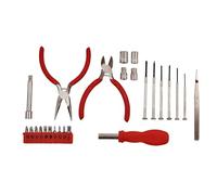 Mr.Gadget's Solutions Mini kit d'outils 25 pièces en acier trempé avec pinces, tournevis, douilles et embouts, dans un étui moulé par soufflage