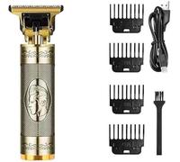 Mr.Gadget's Solutions Tondeuse à cheveux professionnelle et tondeuse - Kit de toilettage rechargeable 3 en 1 pour coupe de cheveux, barbe et détails de précision (doré)