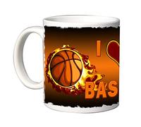 Mr. Gadgets - Tasse Décorative Sport Basket, Différents Modèles I Love Basket (Fuoco)