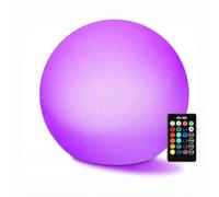 Mr.Go 10" LED Boule Lampe Changement de Couleur Lampe d'ambiance Sphère Lumineux avec Télécommande, 16 Couleurs, Dimmable, Imperméable Jardin Orbe Rechargeable Veilleuse pour Intérieur Extérieur Décor