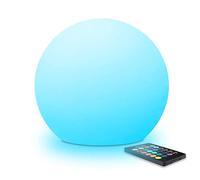 MR.GO 10" LED Boule Lumineux Sphère Lampe Changement de Couleur Lumière d'ambiance avec Télécommande, Imperméable Boule de Jardin, 16 Couleurs, Dimmable, Rechargeable Veilleuse pour Décoration