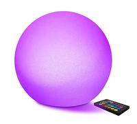 MR.GO 14" Étanche Boule Lumineux LED Sphère Lampe Couleur Changement Lampe d'ambiance, Rechargeable RGB Orbe Jardin Veilleuse avec Télécommande, 16 Couleurs Réglable pour Décor Intérieure Extérieure