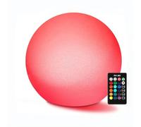 MR.GO 16" Imperméable Jardin Boule Lampe LED Changement de Couleur Lampe D'ambiance, Rechargeable Sphère Lumineux Orbe Veilleuse avec Télécommande, 16 Couleurs Réglable pour Décor Intérieur Extérieur