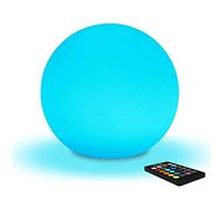 MR.GO 20cm Boule Lumineuse Sphère LED Lumière d’Ambiance avec Télécommande, Veilleuse LED Lampe de Chevet pour Enfants avec Couleur Changeante, 16 RGB Couleurs et Rechargeable Batterie