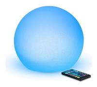 MR.GO 8" LED Boule Lampe Sphère Rechargeable Veilleuse avec Télécommande, Changement de Couleur Lampe D'ambiance Rgb Orbe Lumineux, 16 Couleurs Dimmables, IP65 Étanche pour Intérieur Extérieur Décor