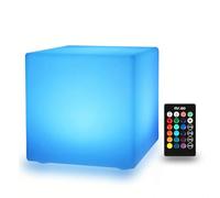 MR.GO 8" Rechargeable Veilleuse LED Cube Lumineux Couleur Changeante Lampe d'ambiance avec Télécommande, 16 RGB Couleurs, Dimmable Lampe de Chevet pour Accueil Décoration et Éclairage