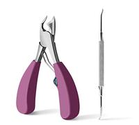 MR.GREEN Coupe-ongles d'orteils en acier inoxydable pour ongles incarnés, idéal pour couper les ongles épais et durs (violet + dissolvant d'ongles)