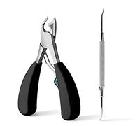 MR.GREEN Coupe-ongles d'orteils en acier inoxydable pour ongles incarnés, idéal pour couper les ongles épais et durs, outils de pédicure (noir + dissolvant d'ongles)