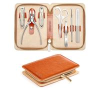 MR.GREEN Ensemble de manucure amélioré, coupe-ongles allemand en acier inoxydable anti-éclaboussures avec cuir, coupe-ongles de qualité supérieure, kit professionnel de soins des ongles avec étui en
