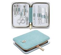 MR.GREEN Kit de manucure 10 en 1, coupe-ongles allemand en acier inoxydable, kit de soins des ongles personnel complet, kit de toilettage des ongles portable avec étui en cuir exquis pour homme et
