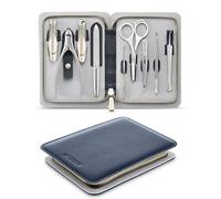 MR.GREEN Kit de manucure et pédicure 9 en 1, coupe-ongles en acier inoxydable allemand, anti-éclaboussures, coupe-ongles très résistant, outils professionnels de soins des ongles avec étui en cuir