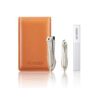 MR.GREEN Kit de manucure professionnel, coupe-ongles en acier inoxydable avec attrape-éclaboussures, étui en cuir