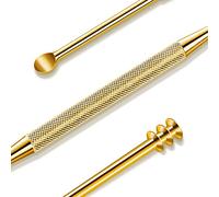 MR.GREEN Professionnel Cuillère à Double Oreille Cleaner 360°Cleaning Three Rings Ear Cuillère Outil de Protection des Oreilles en Acier Inoxydable(Doré)