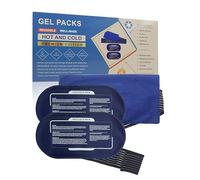 Mr.ice Lot de 3 compresses de glace réutilisables pour blessures - Poche de glace en gel pour genou avec enveloppe réglable - Apaise les douleurs musculaires, les douleurs articulaires, les