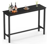 Mr IRONSTONE Table de bar, table de pub de 53 pouces, dessus haut, rectangulaire, hauteur de bar, canapé, console de salle à manger, café, pour espaces étroits, salon, cadre en métal