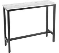 Mr IRONSTONE Table de salle à manger de 119,4 cm, table de bar avec plateau en MDF recouvert de marbre stratifié (utilisation en intérieur uniquement)