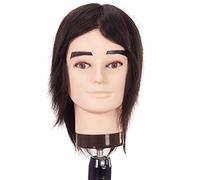 Mr.LQ TêTe à Coiffer Professionnelle Homme Masculine avec Barbe Hommes tête de Perruque modèle Pratique de Teinture Coupe Coiffure Formation Mannequin poupée pour Coupe de Coiffure