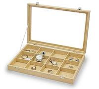 MR Maestro Relojero Présentoir 12 creux garde bagues, pendentifs, bracelets en tissu Beige…