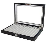 MR Maestro Relojero - Vitrine Stylo-Plume 12 Bois Aluminium | Boite à Stylo Plume | Idéal pour Cadeaux | Noir