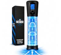MR.MEMBR Pompe à Pénis Automatique Rechargeable | 29 cm de longueur, 6,2 cm de diamètre, 5,9 cm de diamètre intérieur, chargeur USB-C, Plastique ABS, 240 min d'autonomie, Noir