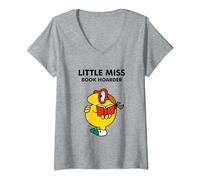 Mr. Men Little Miss Meme - Little Miss Book Hoarder T-Shirt avec Col en V