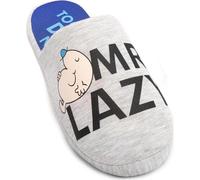 Mr Men - Pantoufles pour homme NS6767 (45,5 EU - 47 EU) (Gris/Noir/Bleu)