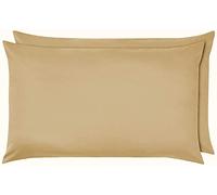 MR&MH Lot de 2 taies d'oreiller de luxe 100 % coton égyptien de qualité supérieure - Disponibles en 14 couleurs (beige)