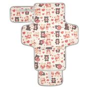 Mr & Mrs Bear Anime Valentine Housse de matelas à langer réutilisable avec poche en tissu pour bébé avec oreiller intégré Cambiadores de pa?ales para Bebes