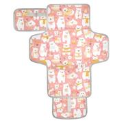 Mr & Mrs Bear Peach Gold Couche réutilisable avec poche en tissu Matelas à langer Voyage pour fille et garçon cambiadores de pa?ales para Bebes