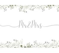 Mr & Mrs: Elegant Silver Floral Wedding Guest Book - 109 Pages with Photo Space & QR-Linked After-Ceremony Checklist, 8.25 × 6 Paperback for Messages & Memories