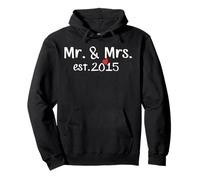 Mr. & Mrs. Est 2015 Love Anniversary Husband Wife Couple T Sweat à Capuche