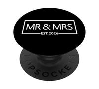 Mr & Mrs Est. 2026 Femme Mari Marié Couple Mariage PopSockets PopGrip Adhésif