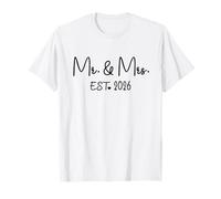 Mr. Mrs. Est. 2026 Just Married Promuted to Mrs, Mr Wedding T-Shirt