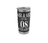 Mr. & Mrs. For 8 Years 8th Wedding Anniversary Matching Gobelet isotherme en acier inoxydable double paroi