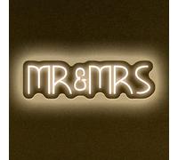 MR&MRS Mariage fête néon LED fond décoration murale USB interrupteur d'alimentation dimmable m & Mme Fête de mariage décoration de réception Cadeau Anniversaire banquet de fiançailles (blanc chaud)