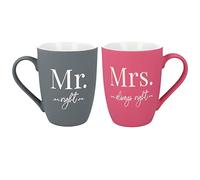 MR & MRS Set de Tasses SOFT-TOUCH - Surface en Silicone · Tasses Gravées des Deux Côtés · Cadeau de Mariage, Fiançailles, St.Valentin pour les Couples