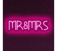 Mr&Mrs Signe de néon USB Lumières pour Mur Chambre à coucher Dortoir Bar de fête de mariage Décoration Chambre à coucher Signes de néon pour Mur Décoration Cadeau de la Saint-Valentin 5V(rose)