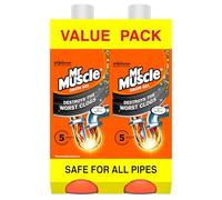 Mr Muscle Déboucheur de canalisation, nettoyeur d'évier et de canalisation, gel de vidange à action rapide, dissout les bouchons, fonctionne 3 fois mieux que l'eau de Javel, sans danger pour tous les