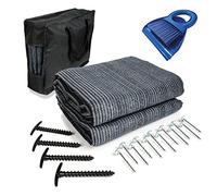 Mr Nomad Tapis Auvent Caravane 300 g/m² - Tapis de Camping Extérieur Respirant avec 4 Piquets en T, 12 Sardines en Acier et Sac