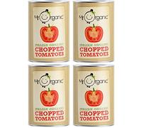Mr Organic Lot de 4 boîtes à tomates hachées 400 g