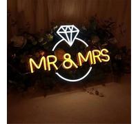 MR ou MRS mariage amour marier Cheer LED Neon Shield für Mural Décoration USB réglable Lumière Salon Bars Pub Club Réunions Art Mural Décoration