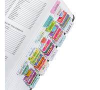 Mr. Pen - Cils de la Bible, 3 motifs différents, 222 onglets, fournitures de journal de la Bible, onglets de la Bible Ancien et Nouveau Testament, cils de la Bible pour femmes, cils